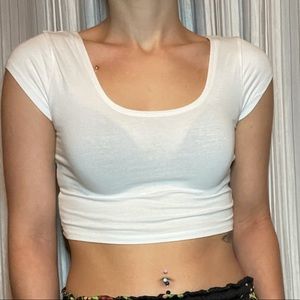 Women’s expert crop top white size medium
